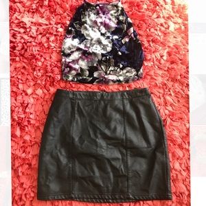 Cute floral suede I.Joan crop top